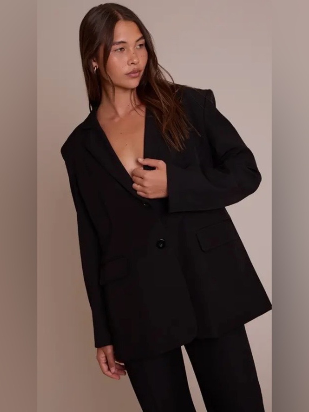 PRETTYLITTLETHING, Women’s Oversized Black Blazer Jacket, Size 10